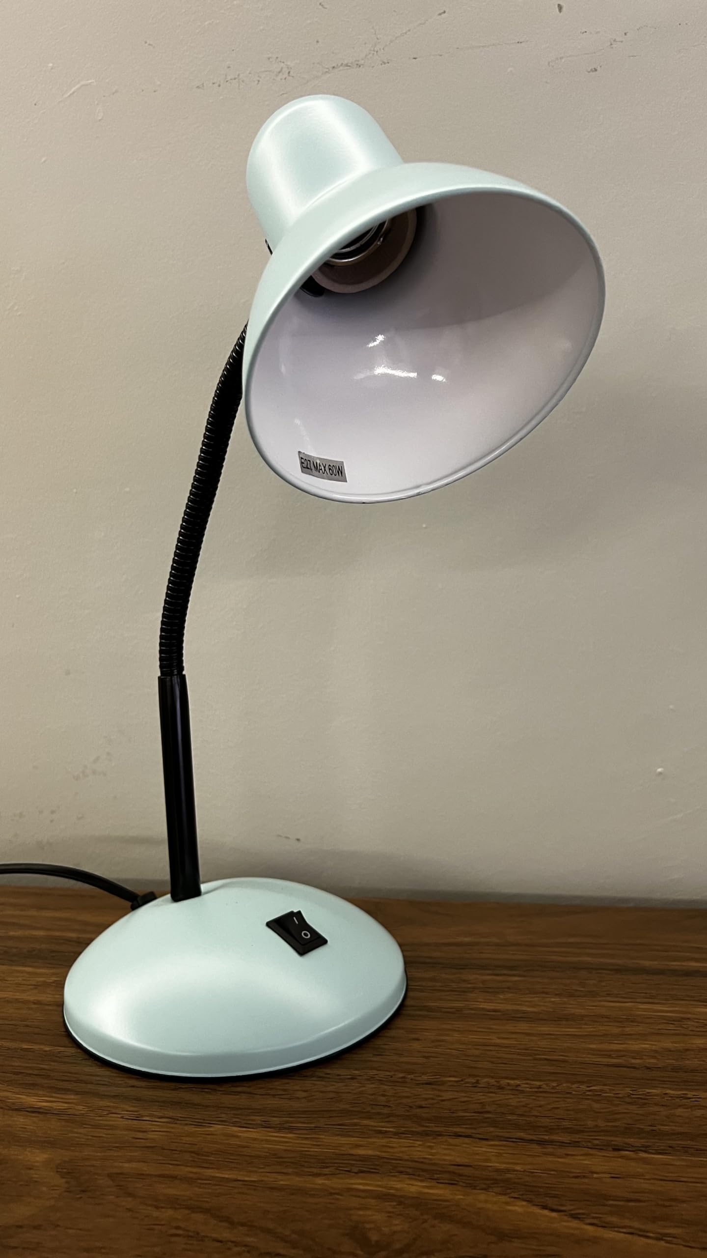 BEL AIR HOME - Lampada da Scrivania PISA in Metallo con Portalampada E-27 (LAMPADINA NON INCLUSA) per Illuminare il Tuo Spazio di Lavoro - Ideale per Scrivanie, Tavoli e Uffici (BLU)