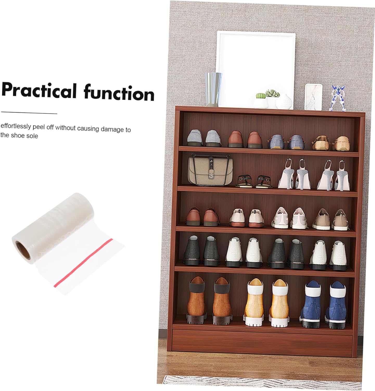 2 Rolls Shoe Film Machine Shoe Cover Shoe Wrap Shoe Covers Reusable Bowling Shoe Covers Shoe Boxes Clear Plastic Stackable Wrestling Shoe Covers Shoe Storage Booties Pvc Beige