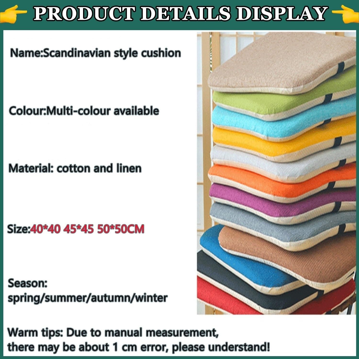 Booster Cushion for Dining Chair Straps 45x45cm(18x18in) Anti-Slip Bottom Memory Foam Seat Cushion,It has Good Elasticity and Breathability, and The Zipper Design Makes it Easy to Clean for