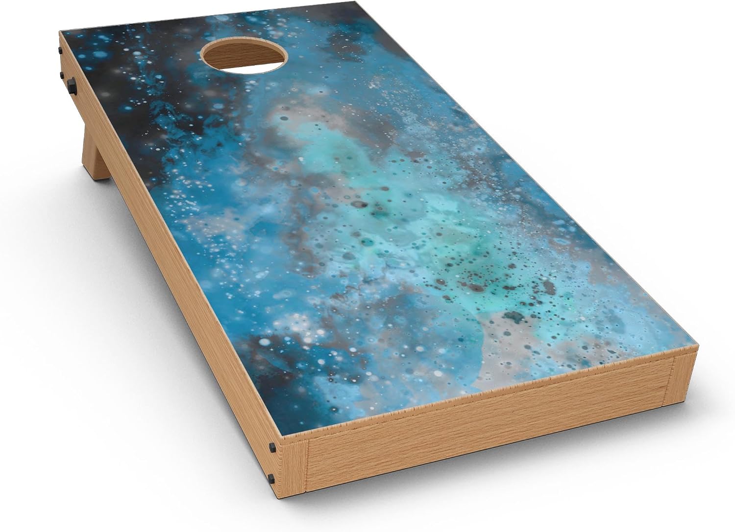 DesignSkinz - Decorative and Protective Scratch Resistant Skin Vinyl Wrap Kit for Cornhole Boards - Blue and Teal Painted Universe