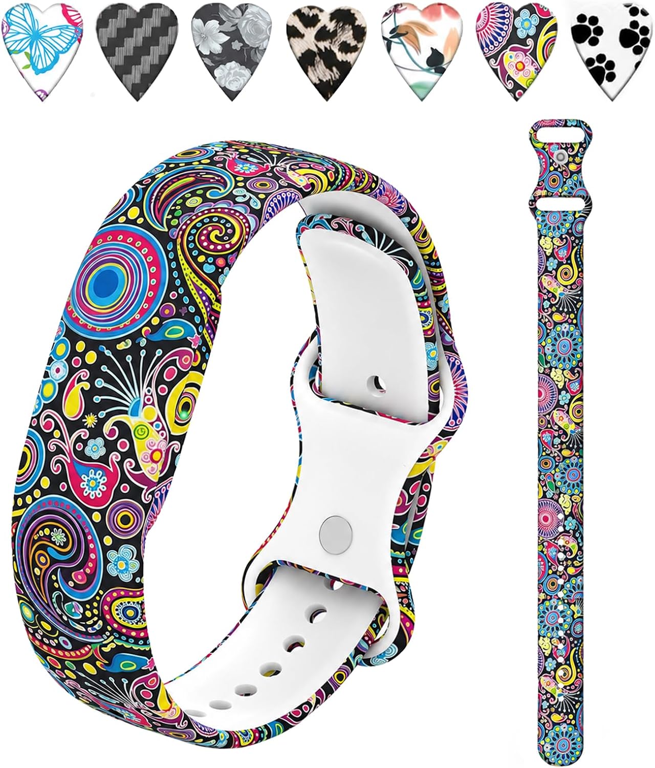 Printed Silicone Band Compatible with Google Fitbit Air Band for Women