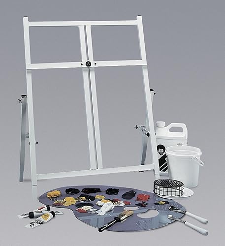 Miniatura 6 de Caballete de estudio Bob Ross 2 en 1, como se ve en Netflix Caballete de metal de cuatro patas, color blanco