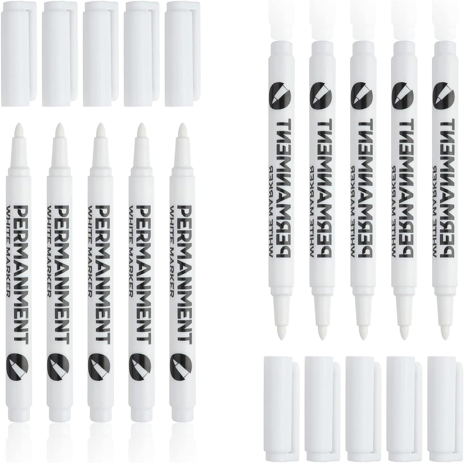 10Pcs White Marker Pen,White Permanent Marker Pen,Laundry Pen,White
