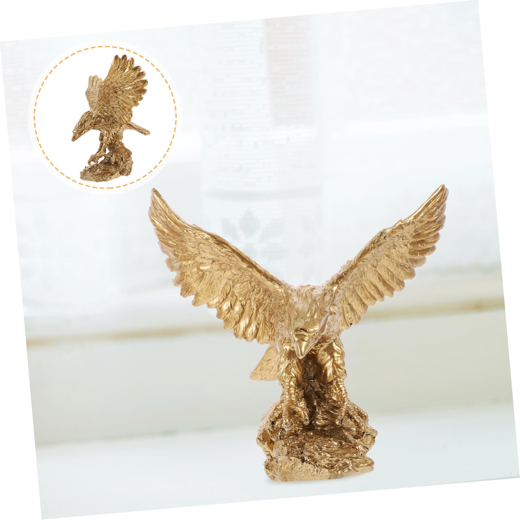 Amazon｜NUOBESTY 樹脂製鷲の置物 中型リアル鷲彫刻 オフィス装飾用