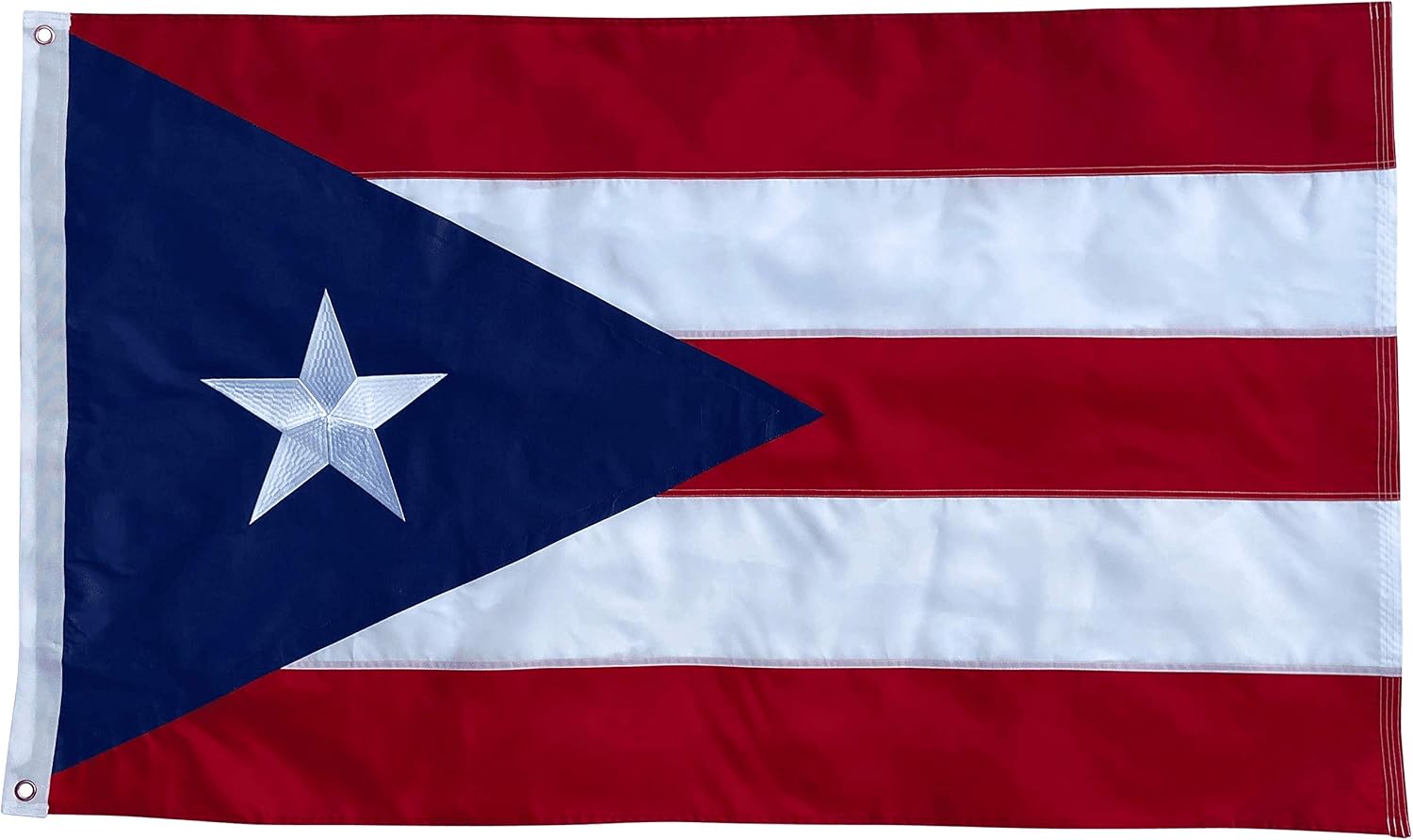 Puerto Rico Flag - 3x5 Foot Outdoor Nylon Banner with Embroidered Star and Double Stitched Sewn Stripes - Durable UV Fade Resistant Puerto Rican Flag