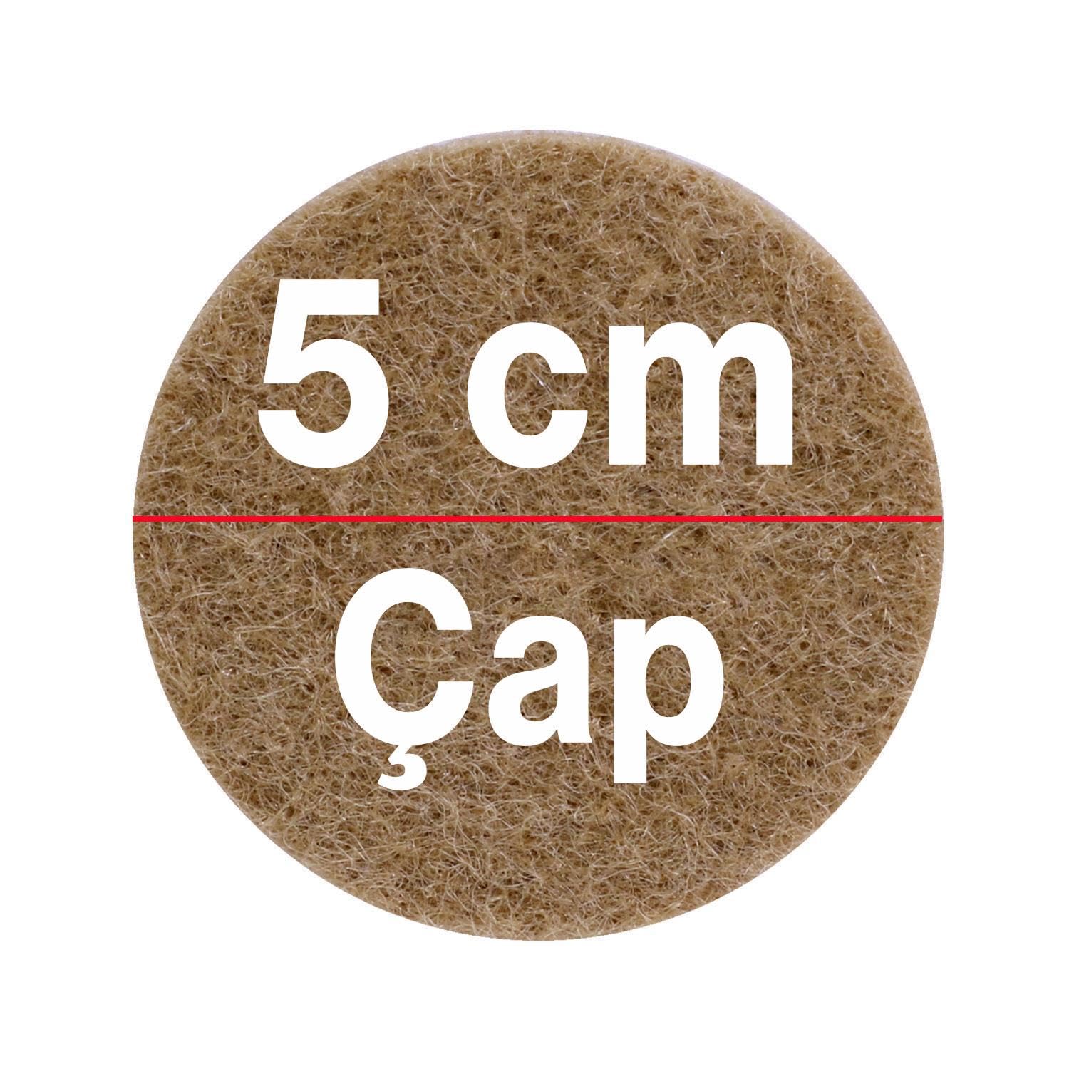 Badem10 Zemin Koruyucu Keçe 50 mm Yapışkanlı (8'li PAKET) Masa Sandalye Mobilya Koltuk Ayak Keçesi Yuvarlak