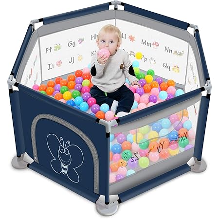 Amazon Growthpic 改善版 ベビーサークル ジョイント式プレイヤード 赤ちゃん お昼寝 簡単組み立て 洗えるソフトベビーフェンス 扉付き 六角形 クリスマス 誕生日プレゼント ベビーサークル プレイヤード ベビー マタニティ 通販