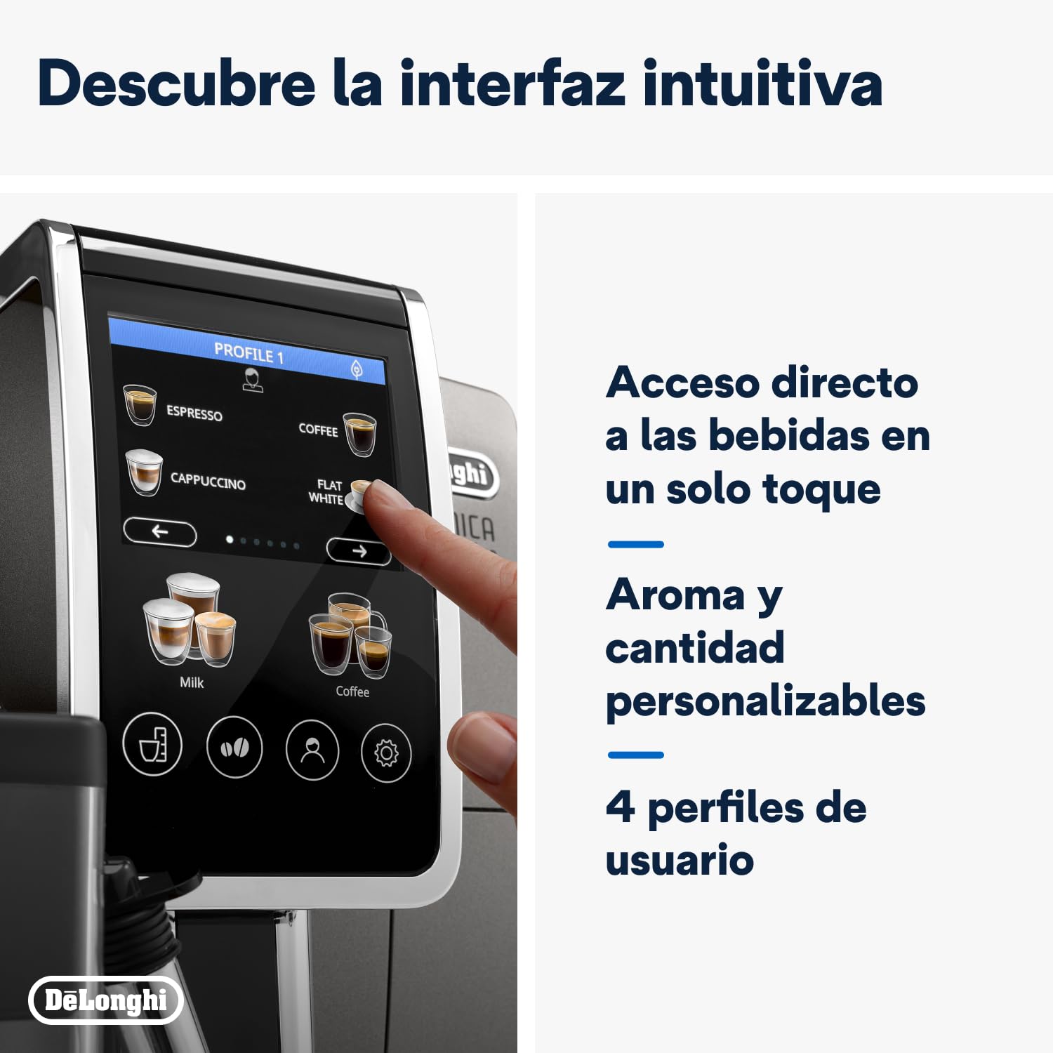 De'Longhi Dinamica Plus ECAM380.95.TB Fully Automatic Coffee Machine with LatteCrema Milk System, Titanium/Black + Lavazza, Qualità Oro, Café en Grano Natural, Paquete de 1 kg