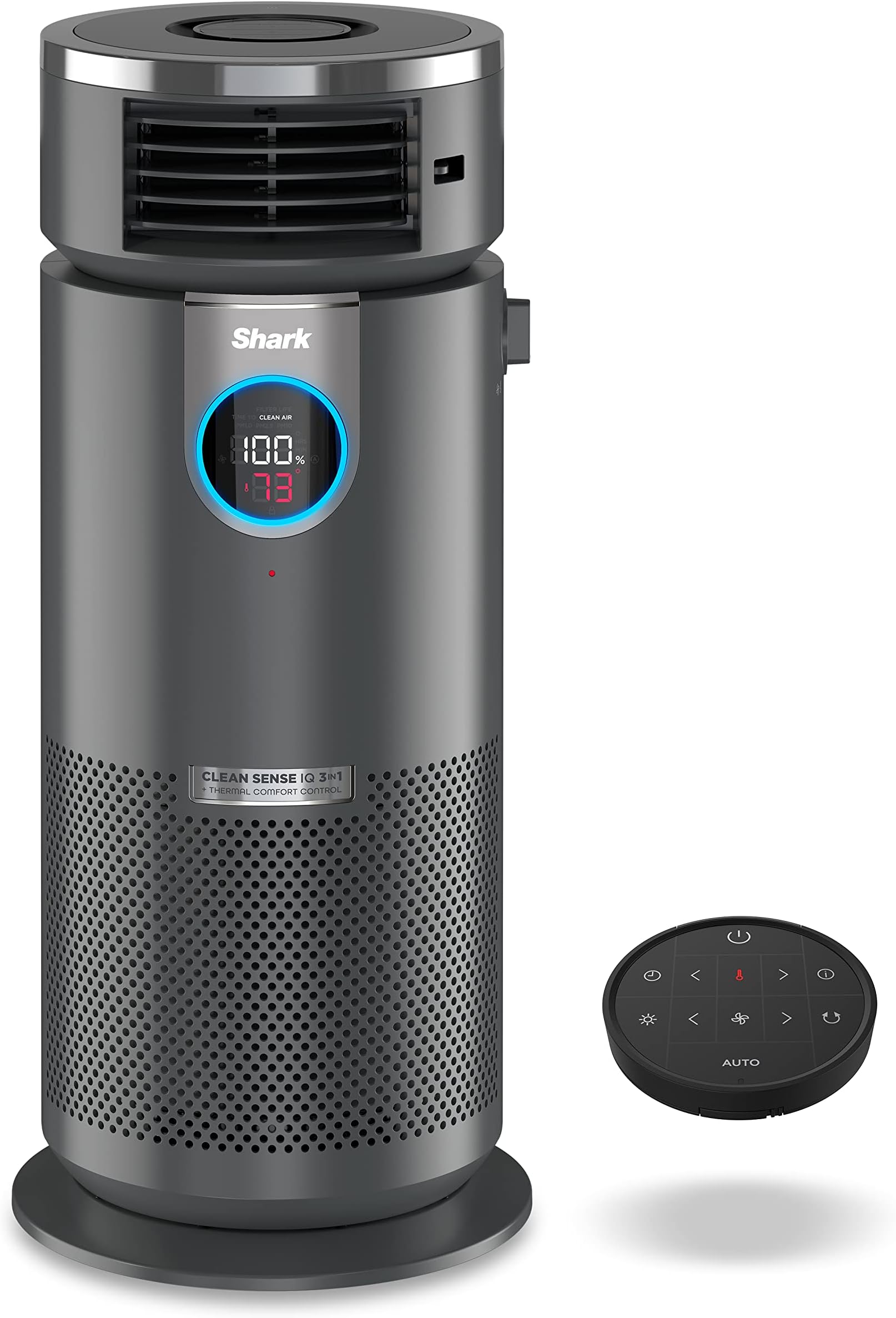 3 in 1 Air Purifiers for Home, Bedroom, or Office with HEPA Filter, Small Space Heater and Fan Combo, Filters Smoke, Covers up to 500 Sq Ft, Clean Sense Technology, Heat, Cool and Purify, HC452