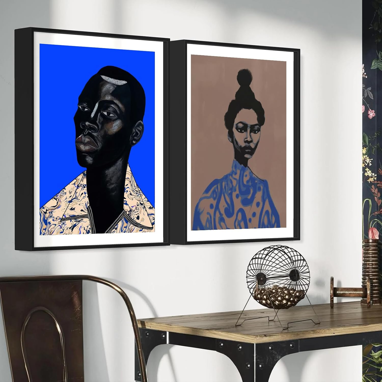 African American Women Canvas Prints Black Girl Poster Black Man Portrait Wall Art Modern Abstract Art Print Contemporary African Wall Decor for Bedroom Bathroom Living Room Decor - Unframed 12x16inch - Image 6