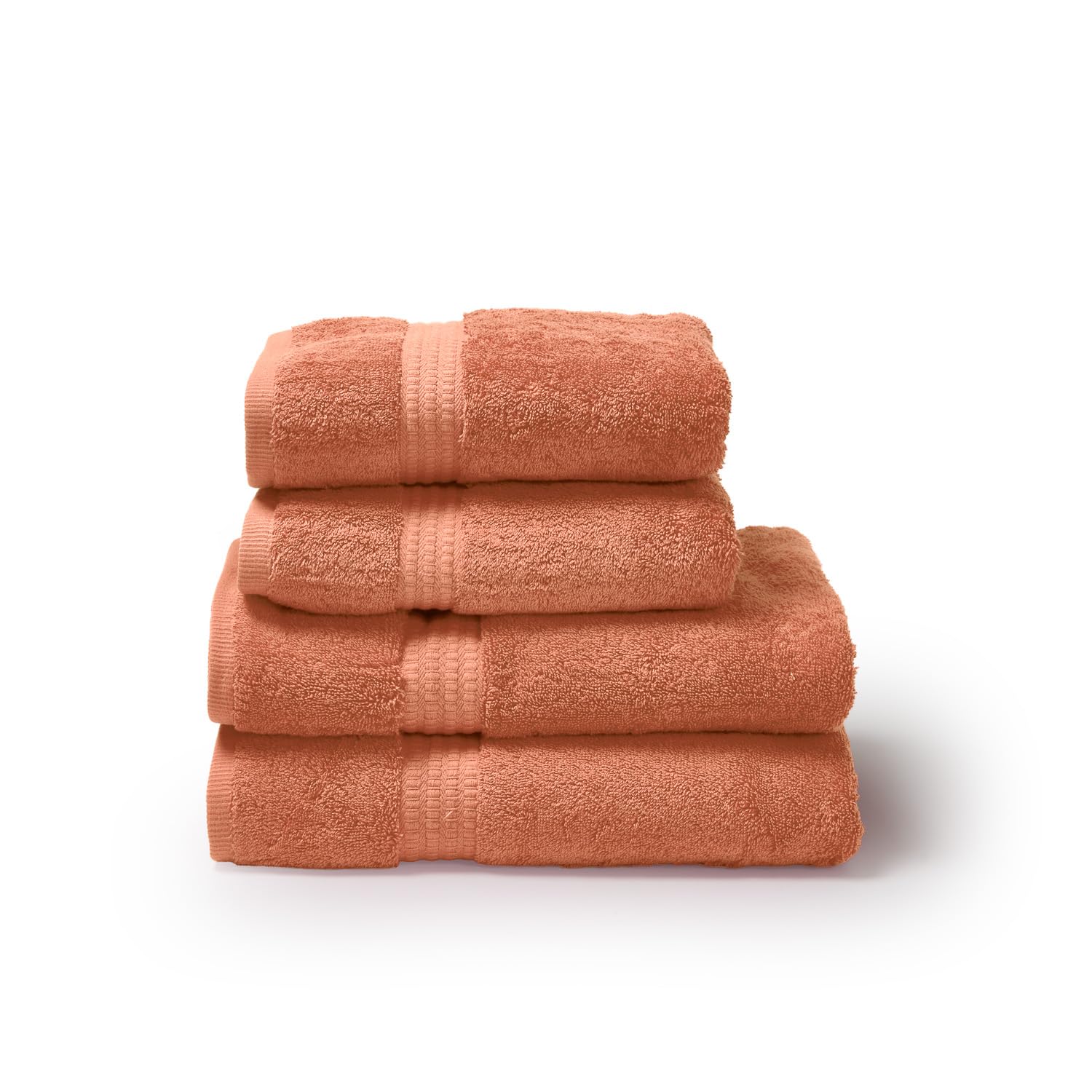 TRAMAS+ Serviette de Bain 100% Coton 700g |2(50x100)+2(70x140) Mandarine