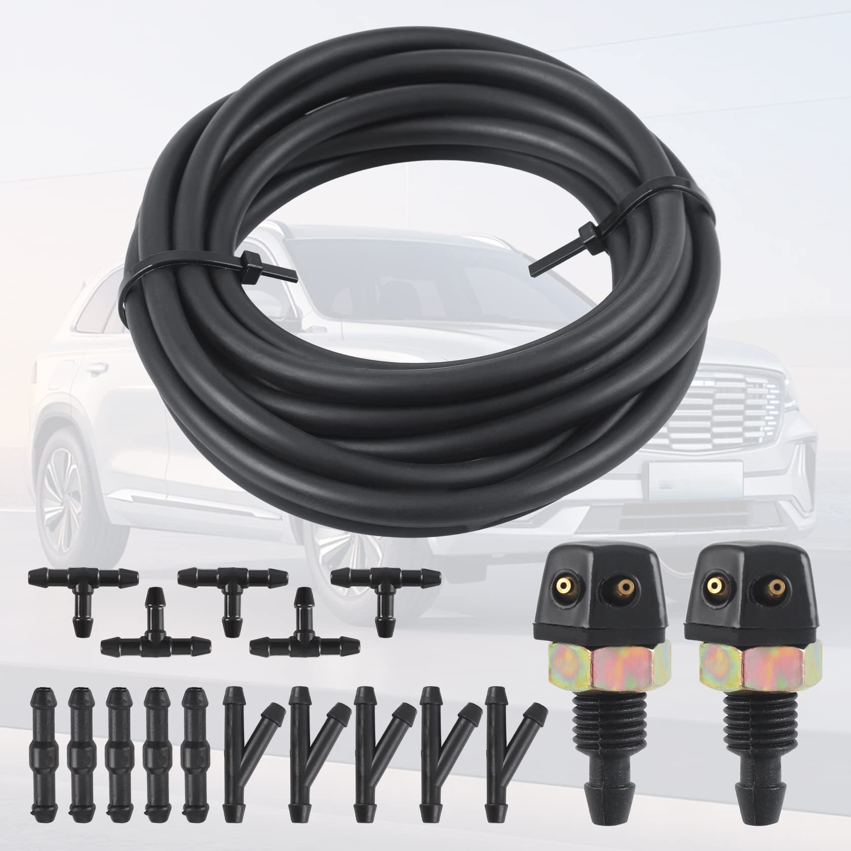 Kit Tubo Tergicristalli 5M Con Connettori - Per Lavavetri Auto, Con Ugelli - Foto 5