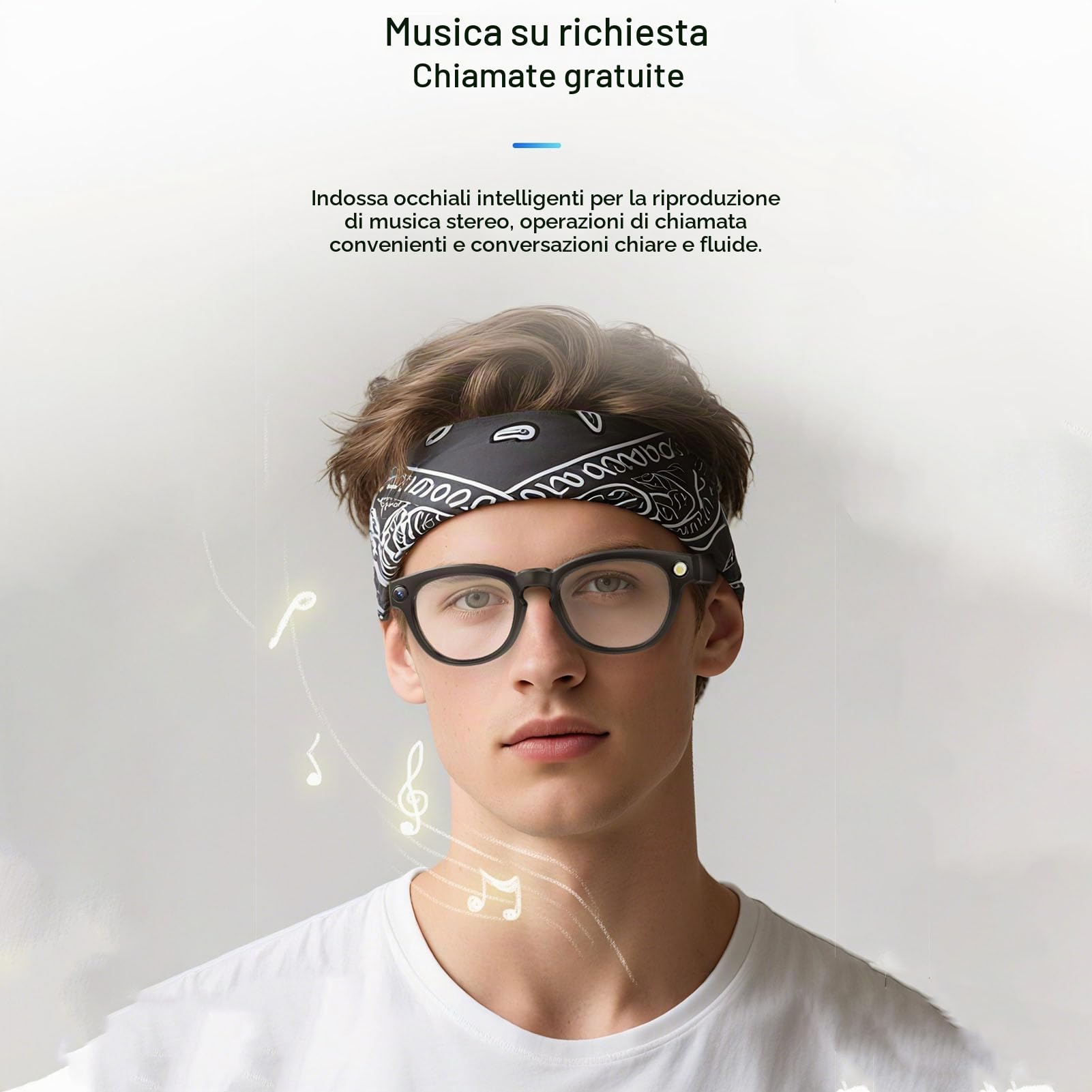 Bewinner AI Smart Glasses con Traduzione in Tempo Reale, Bluetooth 5.3, Lenti Fotocromatiche, Auto On Off, Occhiali da Sole Intelligenti per le Riunioni di Viaggio Business