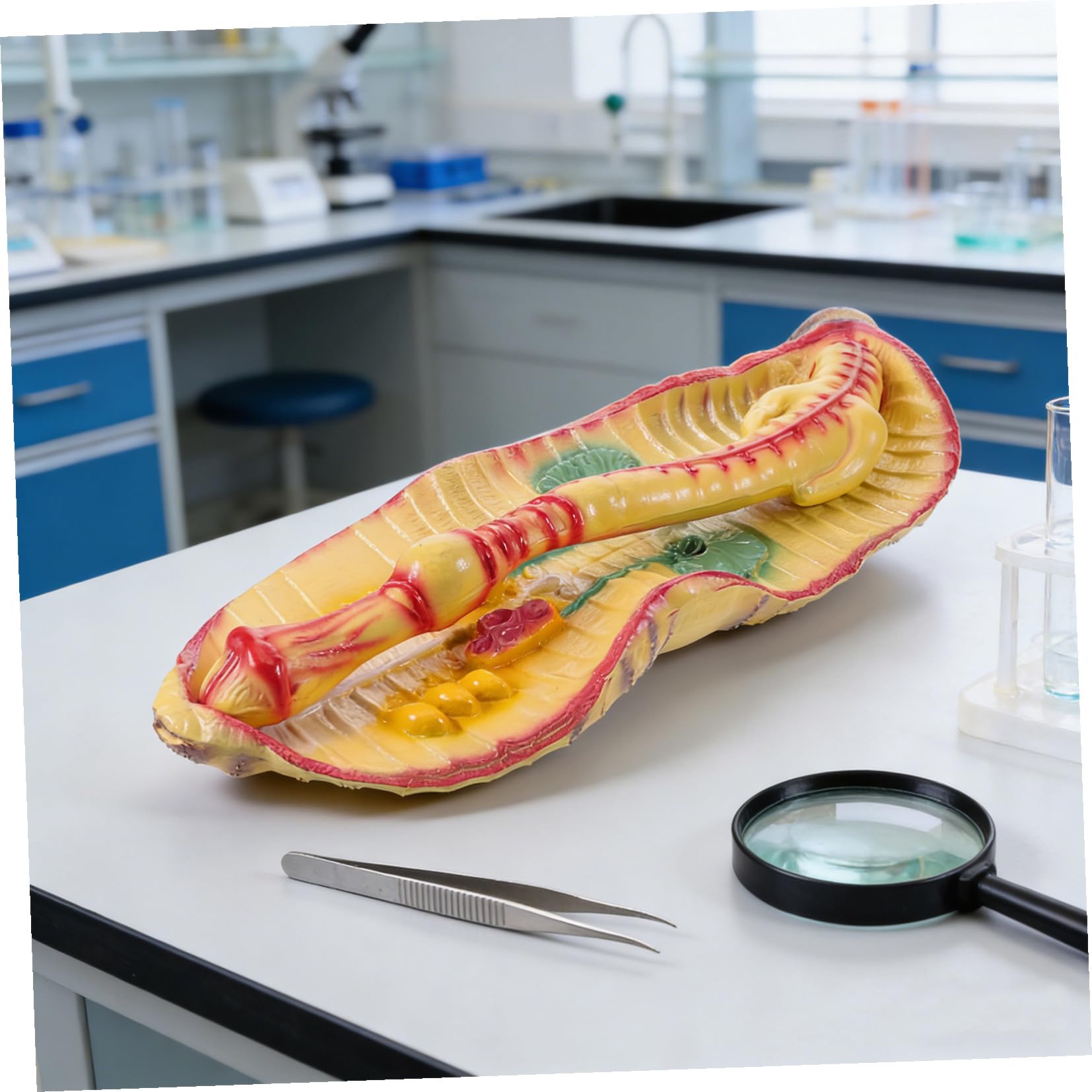 Sosoport Modello di Anatomia di Verme Ingrandito in Plastica, Design Portatile e Realistico per Laboratorio di Biologia Scolastica e Kit Educativi Scientifici