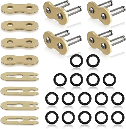 AUTOKAY 4 eslabones de conexión de 520 cadenas Master Link O-Ring para motocicleta Dirt Bike