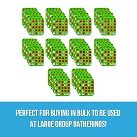 Regal Bingo Bulk Bingo Cards with Sliding Windows - Reusable Large Print Bingo Game Cards for Adults Large Group - 50 Pack, Green