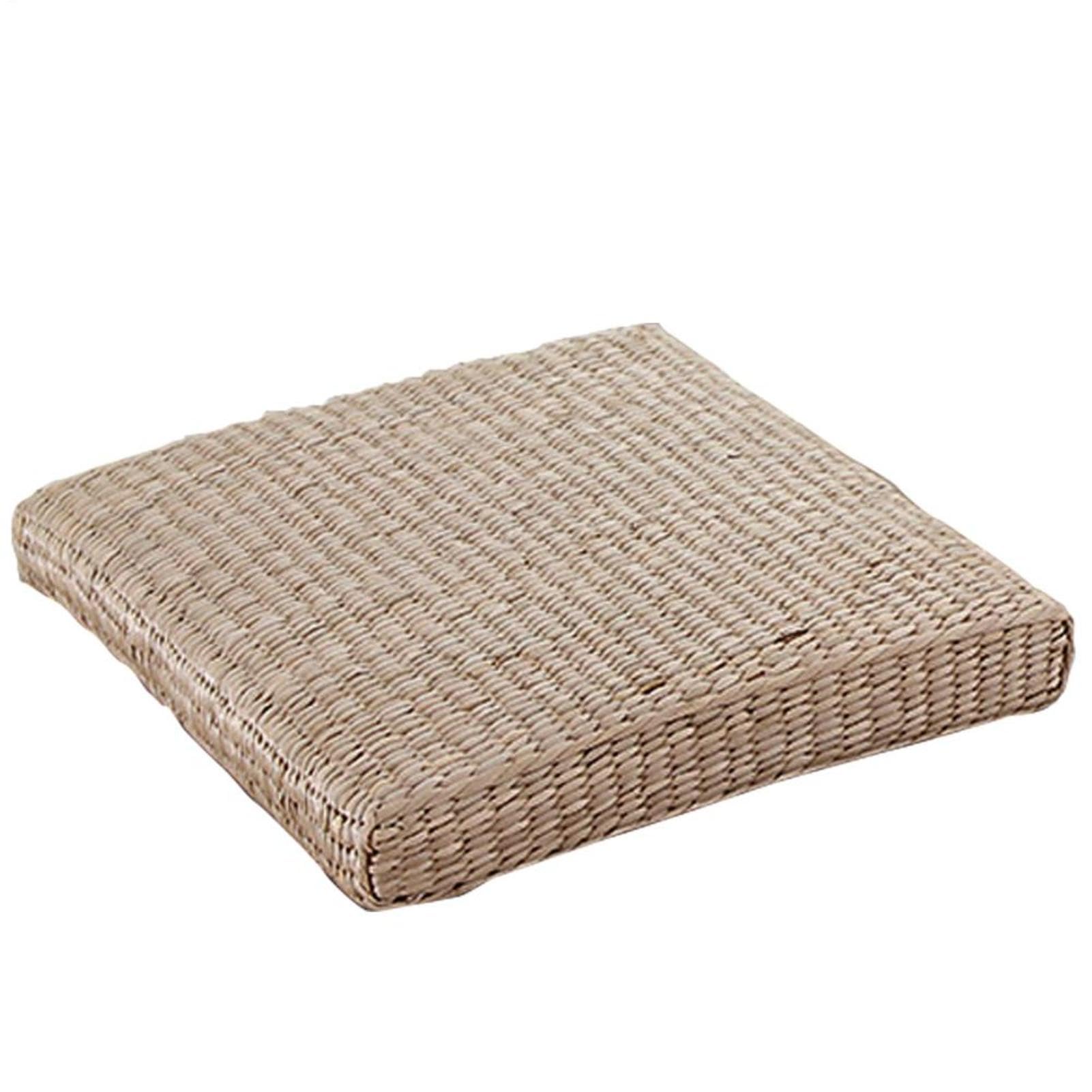 Generisch Cuscino da pavimento in paglia naturale, classico tappetino | tatami in rattan, cuscino da pavimento tatami, cuscino da seduta, rilassante, imbottito, tappetino da meditazione per sedersi