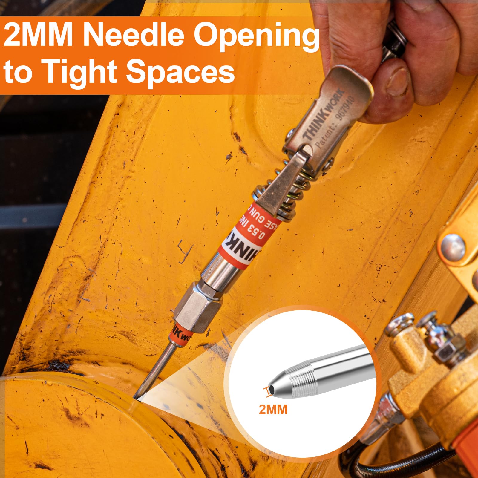 THINKWORK 4PC Quick Connect Greasing Accessory Kit, Grease Gun Couplers with 90 Degree Grease Coupler, Reach Any Grease Fitting on Any Machine, High-Hardness Storage Box Keeps Tools Clean and Portable