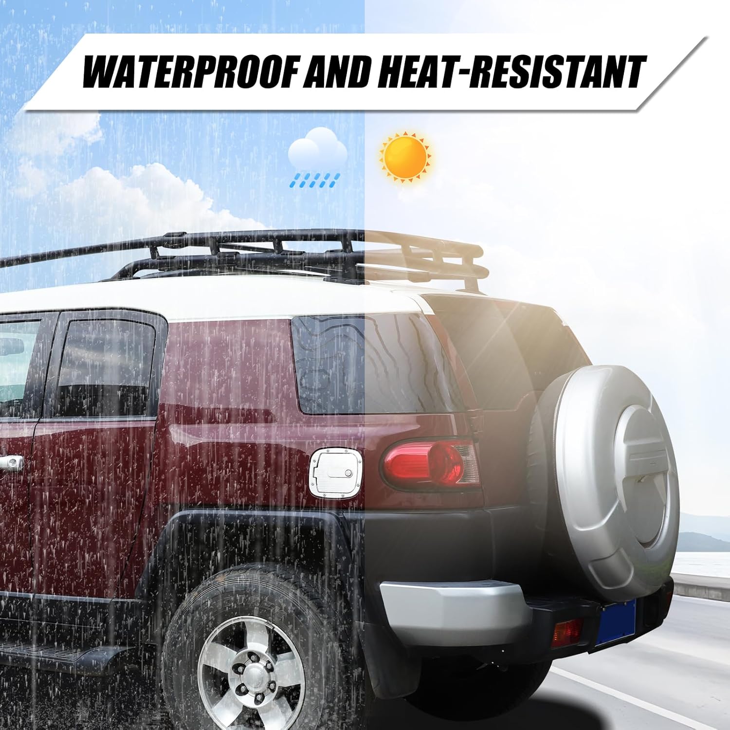 Aunginsy Car Tailgate Side Window Decal Sticker Compatible with Toyota FJ Cruiser 2007-2017 Rear Side Window Panel Precut Vinyl Decal Black Terrain Graphic Trim Sticker Decoration Exterior Accessories