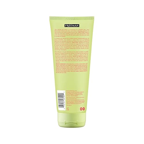Miniatura 7 de FREEMAN Máscara facial calmante de gel de sandía y aloe, hidrata, nutre y calma la piel irritada, máscara facial de gel refrescante y calmante,