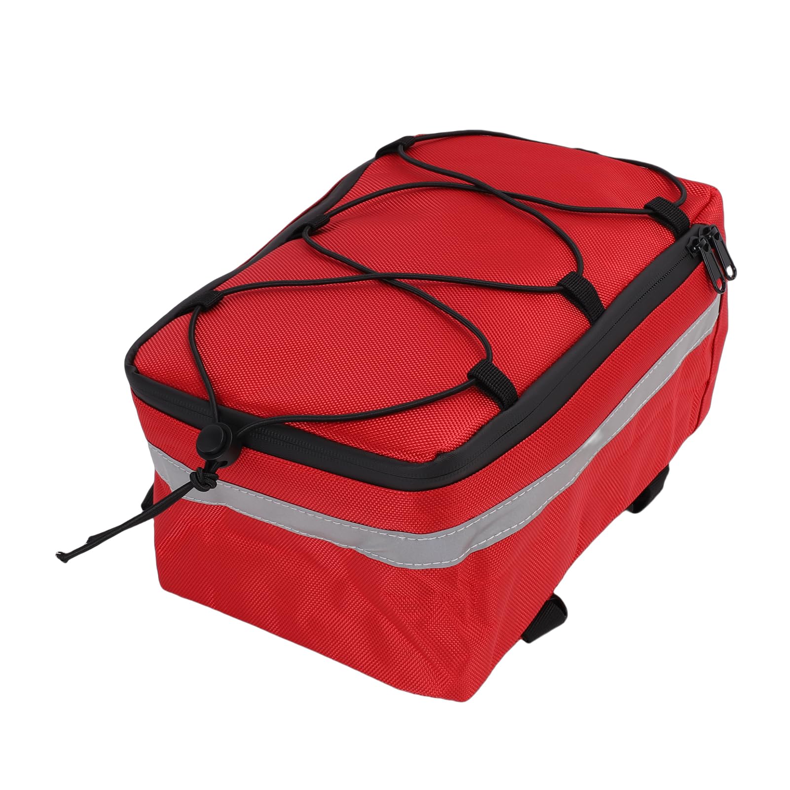 Spacnana E-Bike-Heckträgertasche, Spritzwassergeschütztes Oxford-Gewebe mit Reflektierendem Streifen, für Städtisches Radfahren und Pendeln (Rote Fahrradtasche – 1680D Oxford-Stoff) Auto & Motorrad