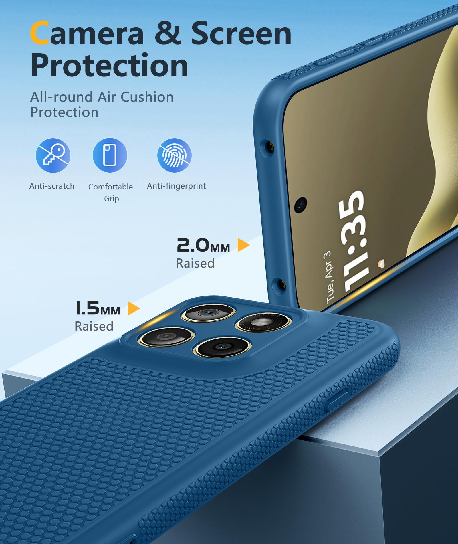 FNTCASE Funda para Motorola Edge 2026: funda para Moto Edge 2026 con protector de pantalla antideslizante de 14 pies, protección contra caídas de grado militar, a prueba de golpes, ajuste delgado