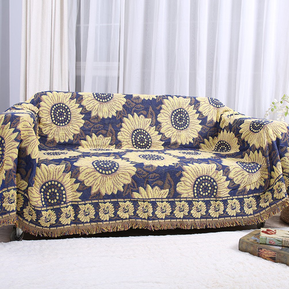 Amazon.com: Sunflower Throw Blanket Tassels Tapestry Woven