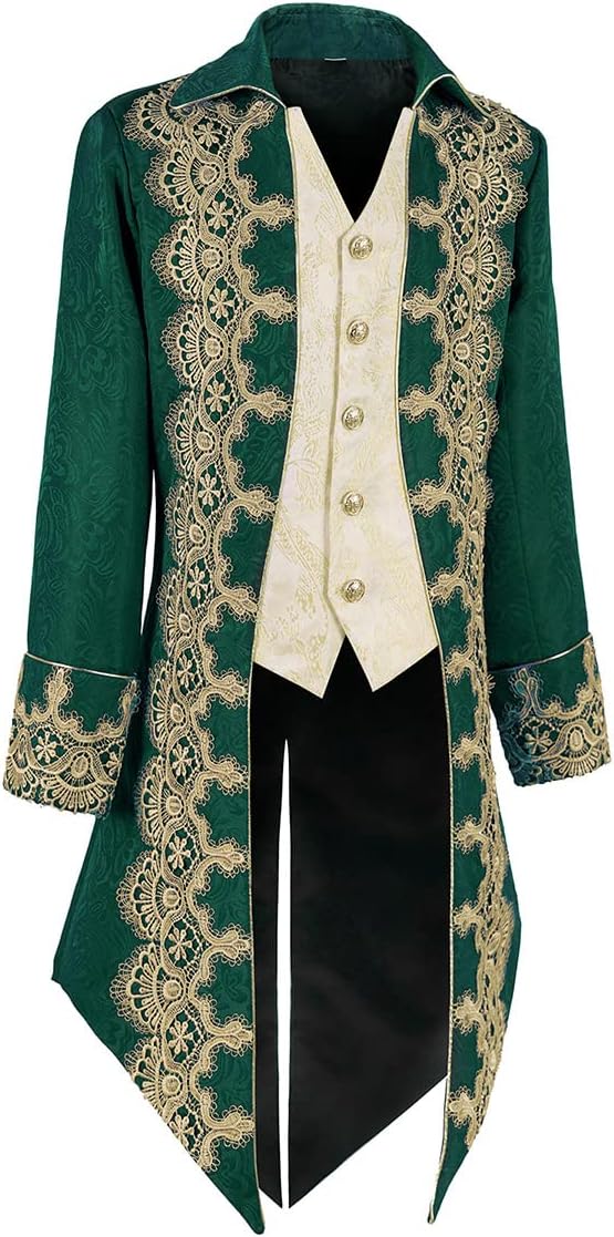 Men's Medieval Steampunk Jacket Victorian Literature Retro Gothic Tuxedo Halloween Costume - Image 3