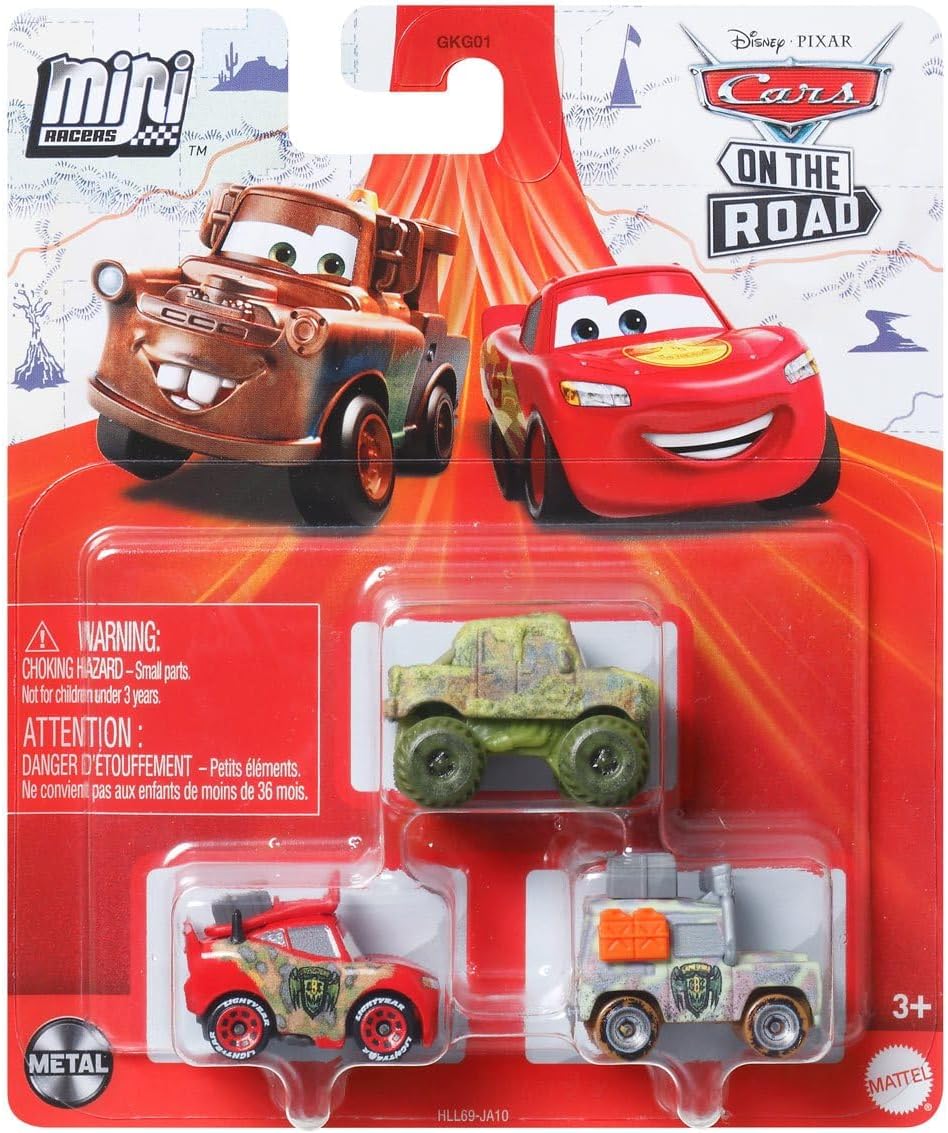 ディズニー カーズ オン ザ ロード ミニレーサーズ ムービーセット 3パック アイビー クリプティッド ライトニングマックイーン マーガレットモーターレイ