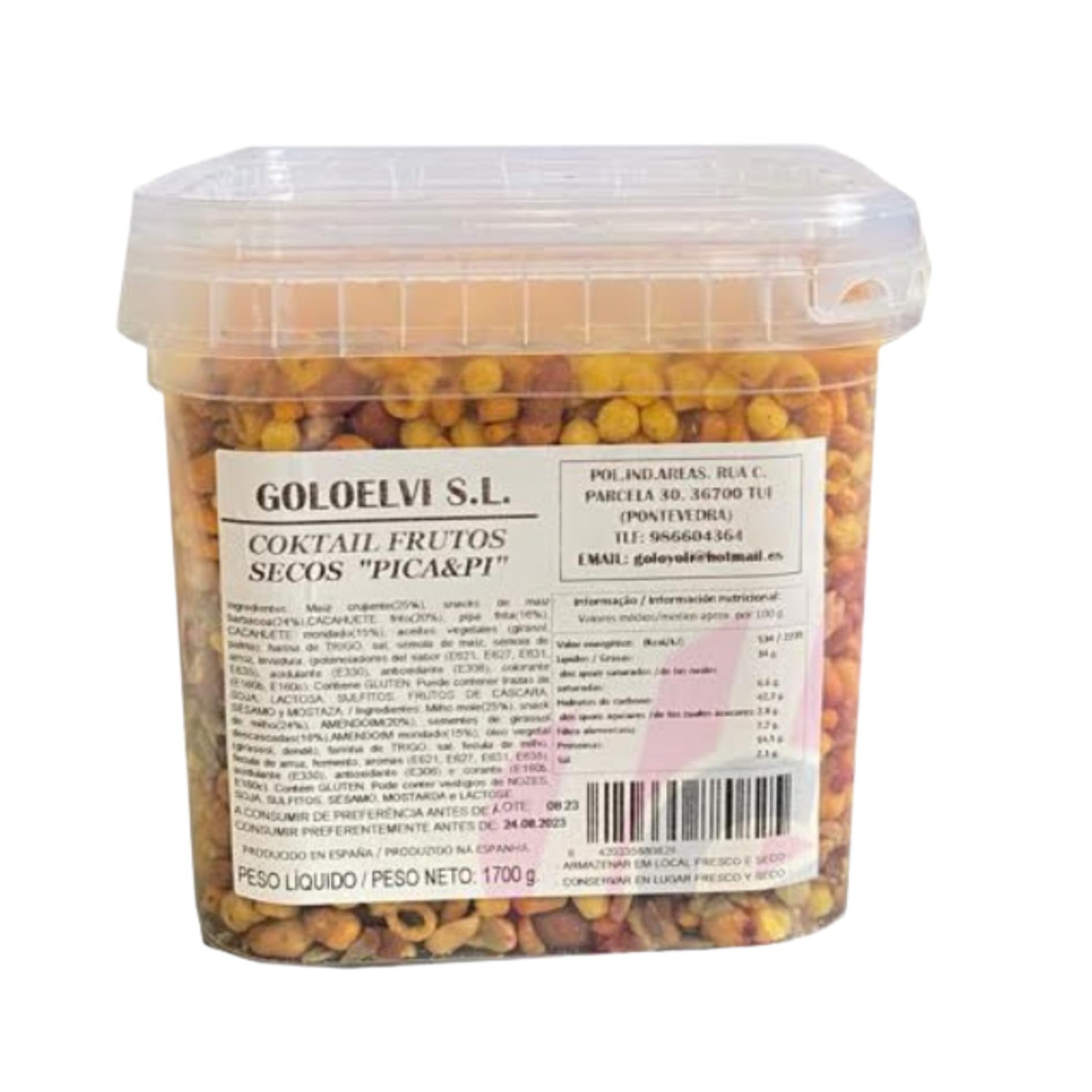 Cocktail Frutos Secos Picantes 1700g | Snack Salado Mixto Crujiente Pica & Pi | Aperitivo Gourmet para Compartir | Producto Español Artesanal | Sin Gluten | Ideal para Fiestas, Tapas, Picni