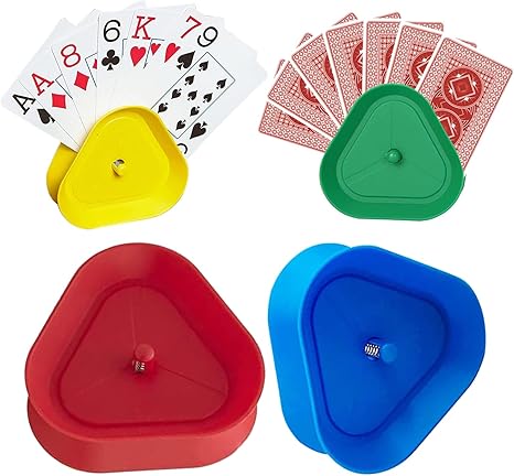 Zidoley Kartenhalter Set - 2 Stück, Blau & Rot, Für Poker & Kartenspiele