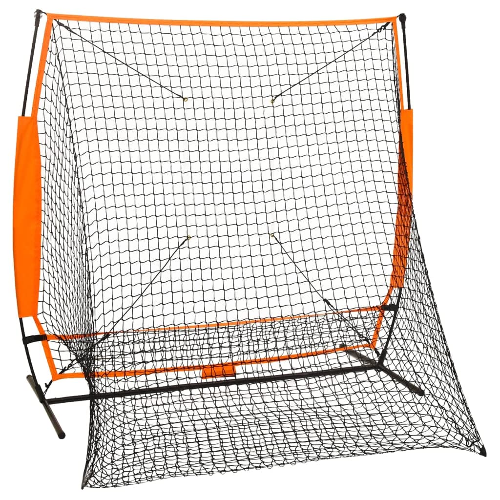 vidaXL Multisport Übungsnetz Baseball mit Schlagzone Aufbewahrungstasche Sicherheitsnetz Schutznetz Trainingsnetz Schwarz 174x76x158,5cm