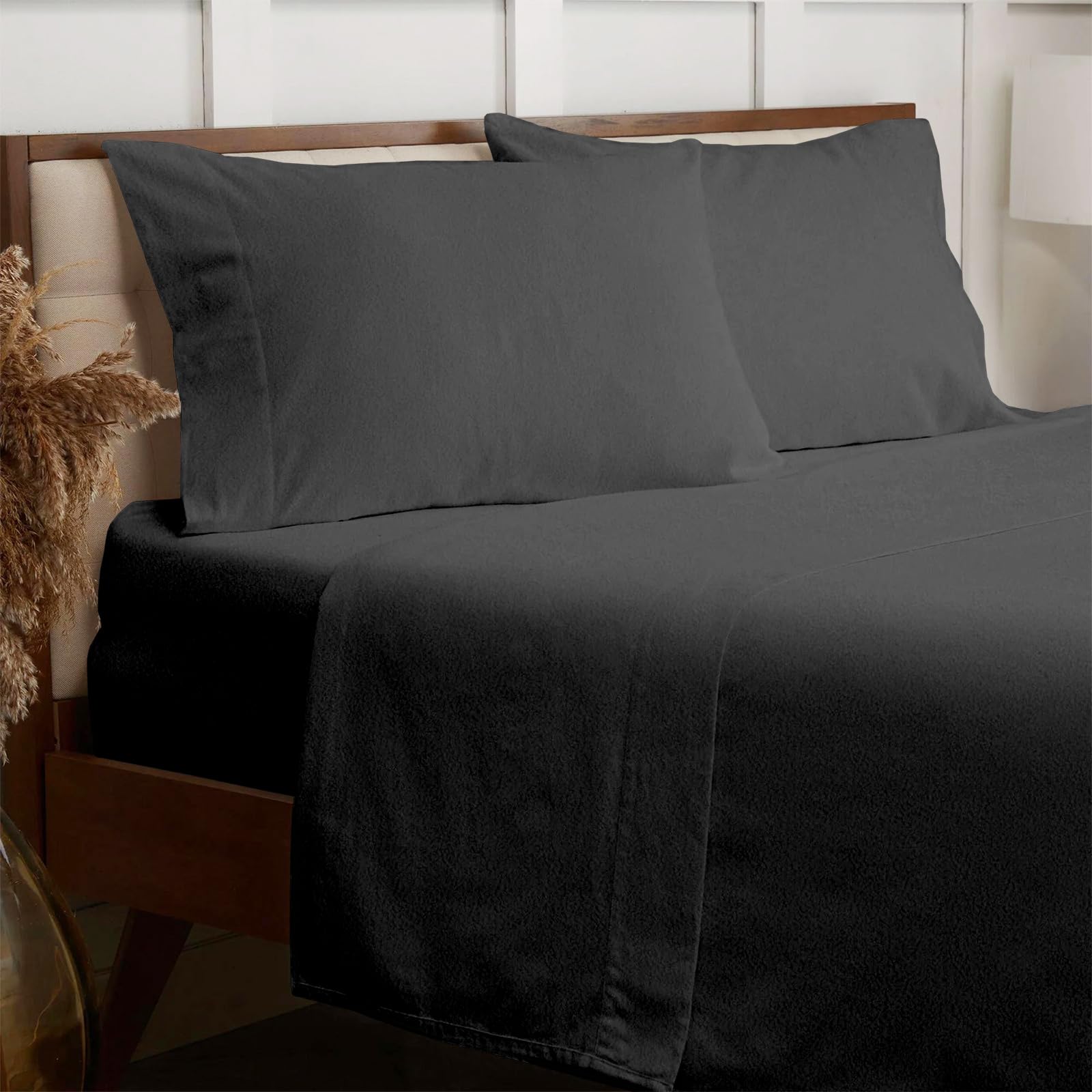 100% Brushed Cotton Soft Flannelette 30CM Fitted Sheets Small Double Size Thermal Soft Luxury Warm Flannel Extra Deep Cozy Bottom Bed Cover โ image 1