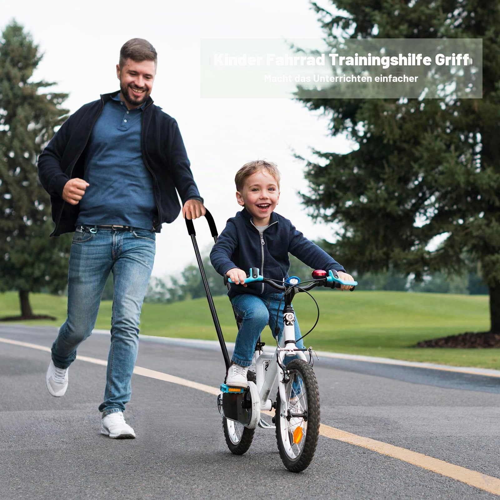 MOSHAY Kinderfahrrad Schiebe und Fahrrad Fahren Lernhilfe universale Schiebestange überall passend