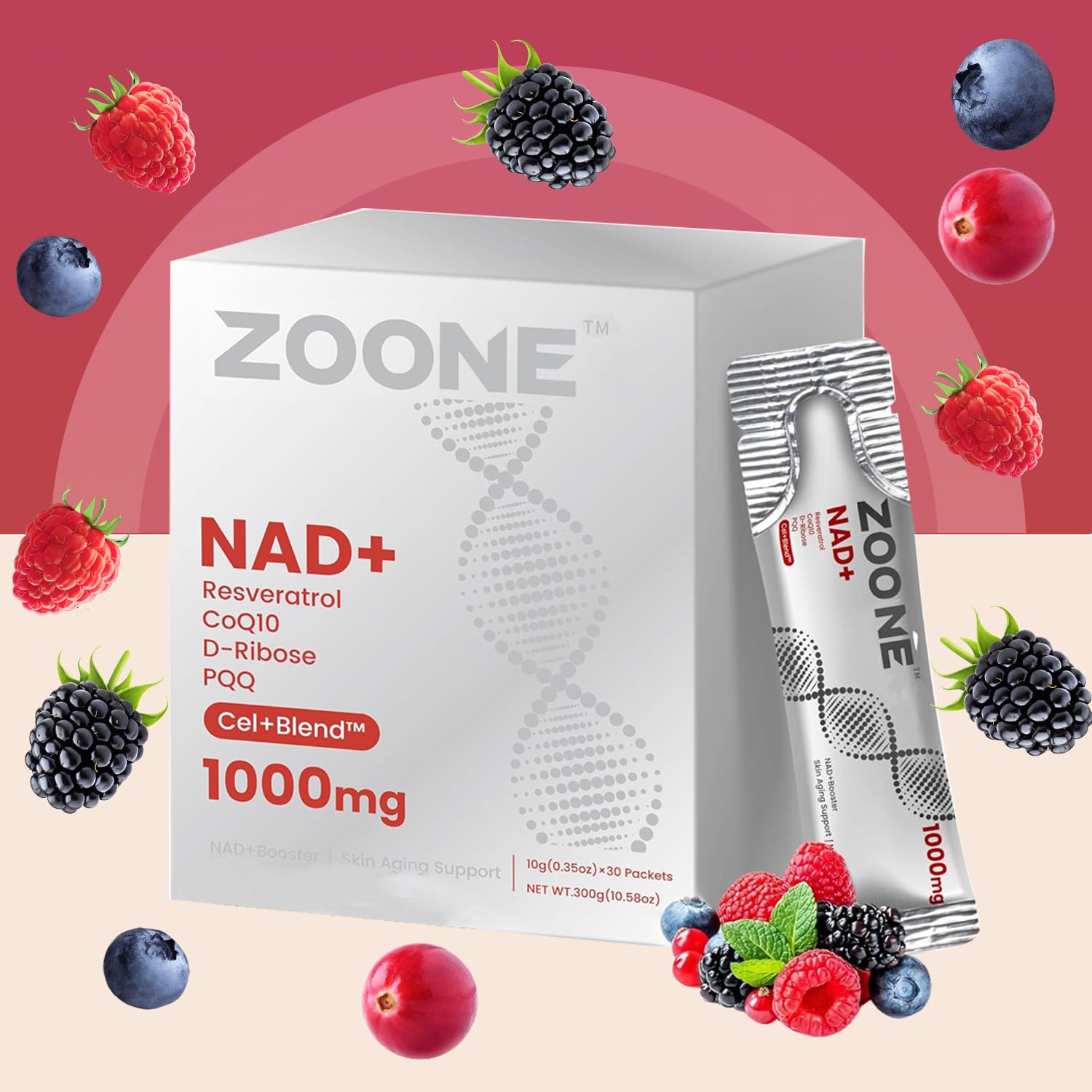 NAD Supplement 1000mg Liquid with Resveratrol & PQQ, 30 Packets — Amazon image 6