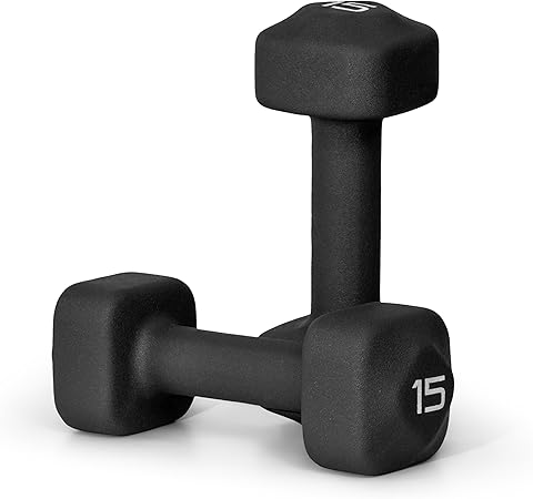 Tone Fitness Neoprene Dumbbell Weight Pairs with Anti-Roll Square Head | Multiple Options