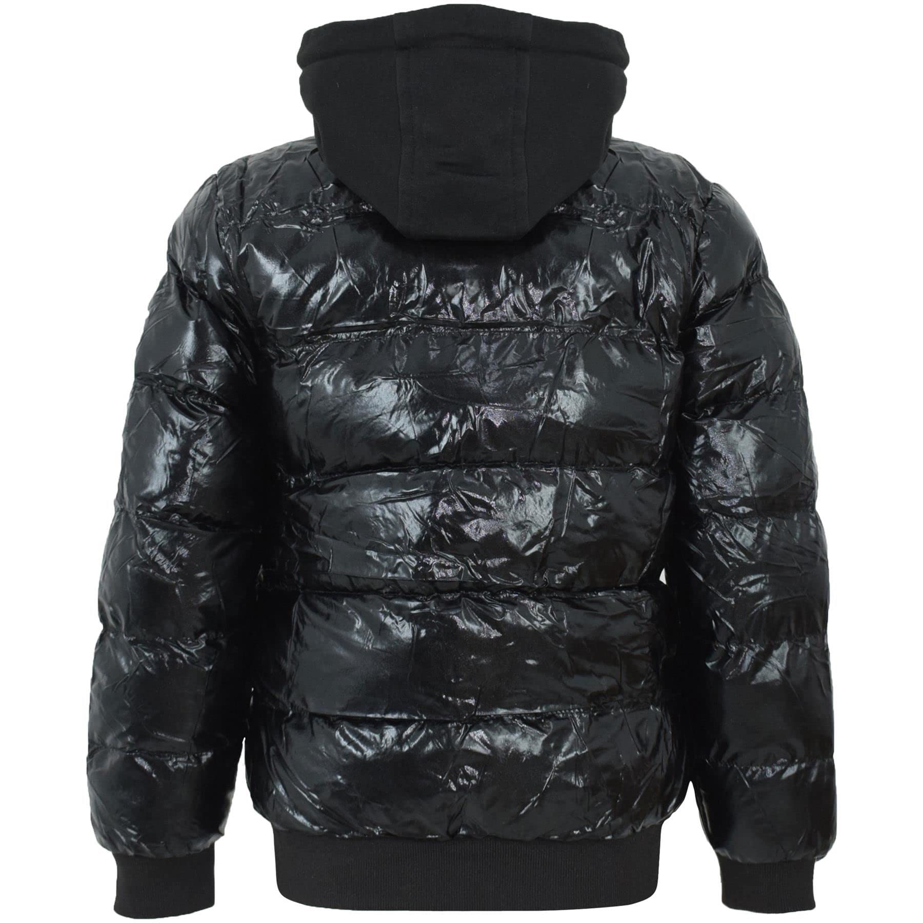 A2Z 4 Kids Dzieci Dziewczyny Chłopcy Moda Błyszczący Watowany Kurtka - Jacket JK28 Black 11-12