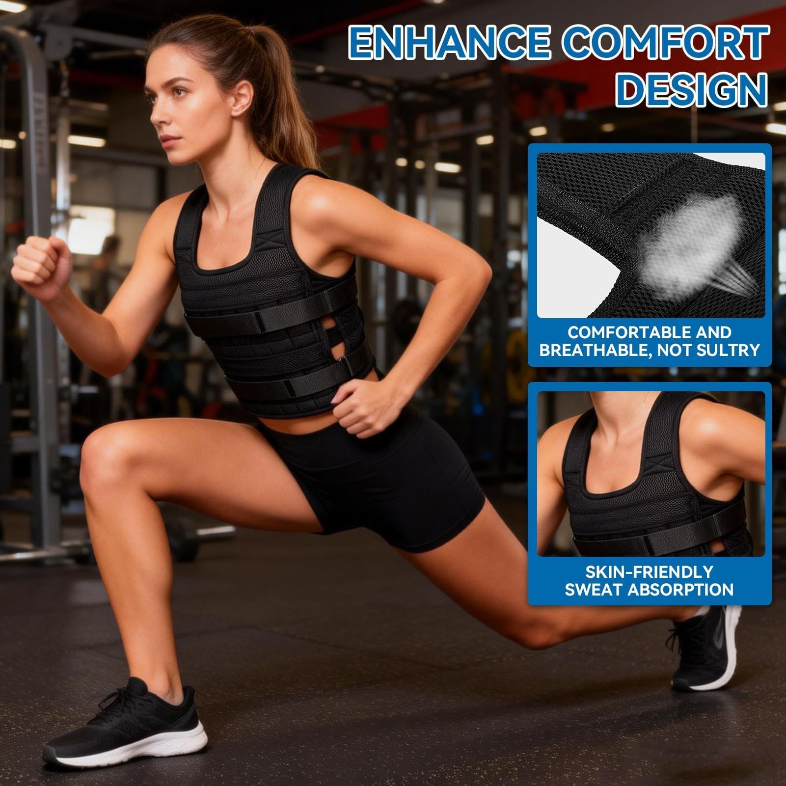 Gilet lesté, Veste d'entraînement en Maille Respirante 15 kg Gilet de Fitness d'entraînement pour la Course à Pied