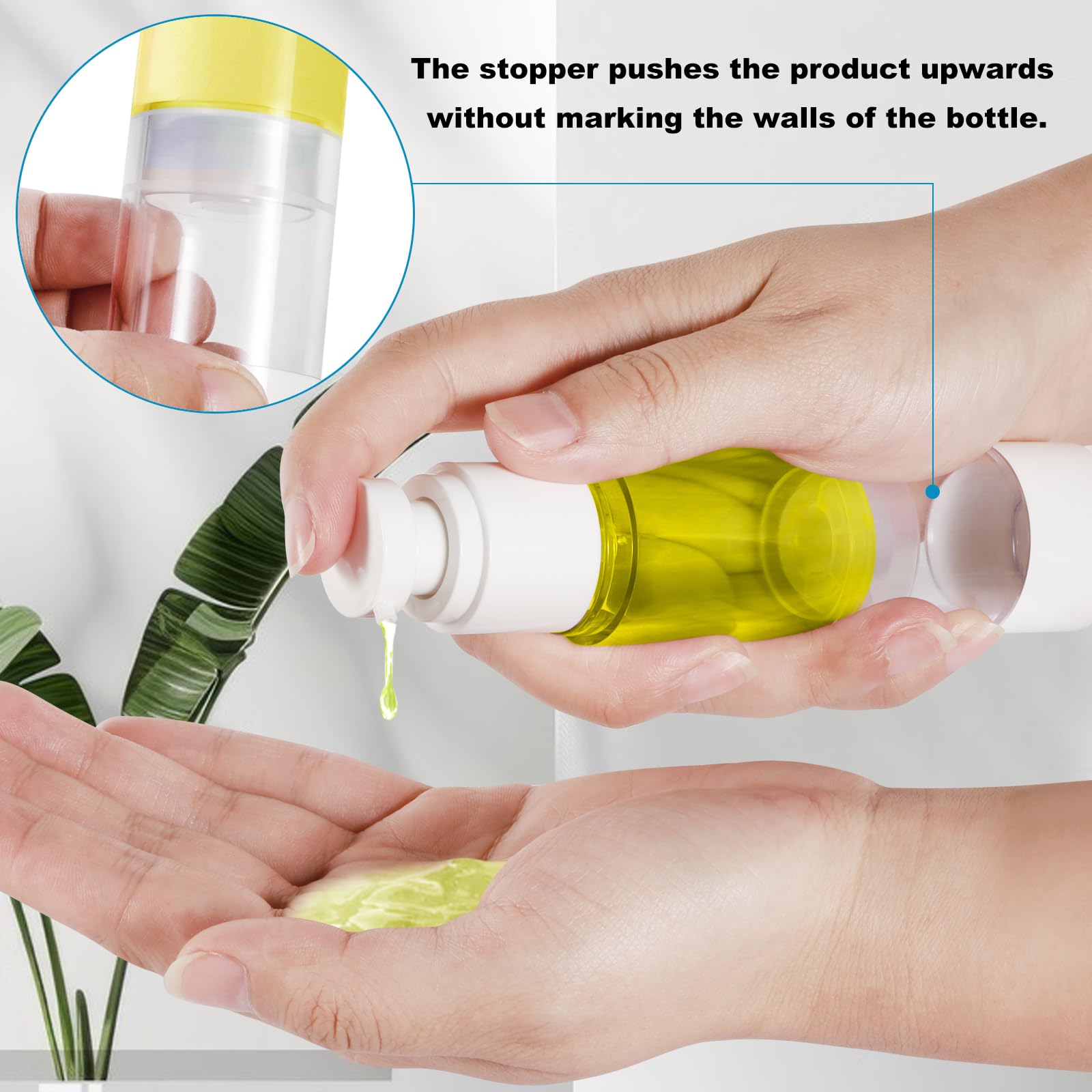 6 Pezzi 50ml Airless Porta Crema Pump, Airless Contenitore Crema Pump, Dispenser per Crema, Dispenser Cosmetico da Riempire, Bottiglie da Viaggio per Lozione, Fondotinta, Olio essenziale