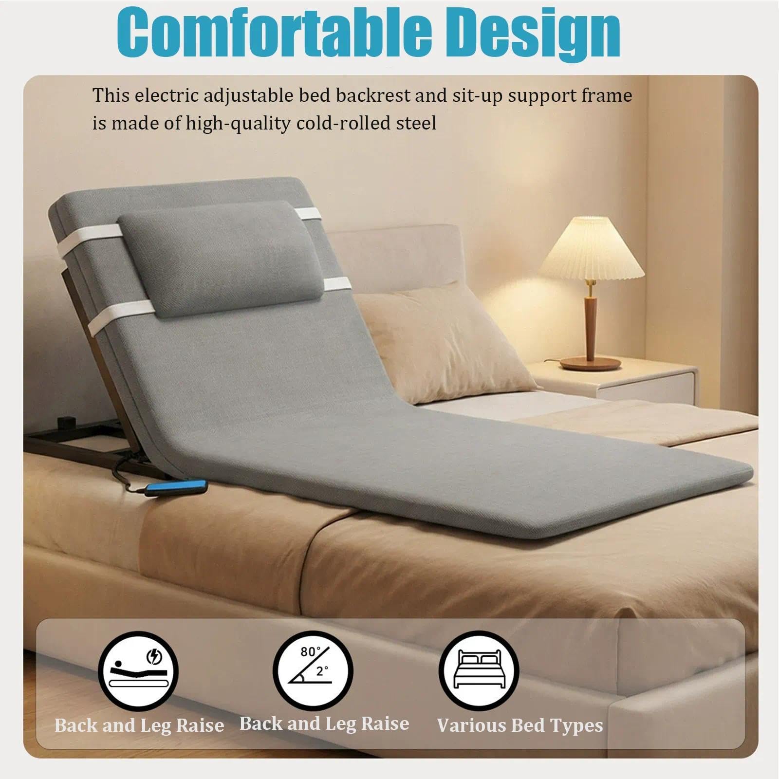 Ayuda De Espalda Ajustable Para Personas Mayores Y Discapacitadas(Crema) | Soporte para el cuello la cabeza y la zona lumbar
