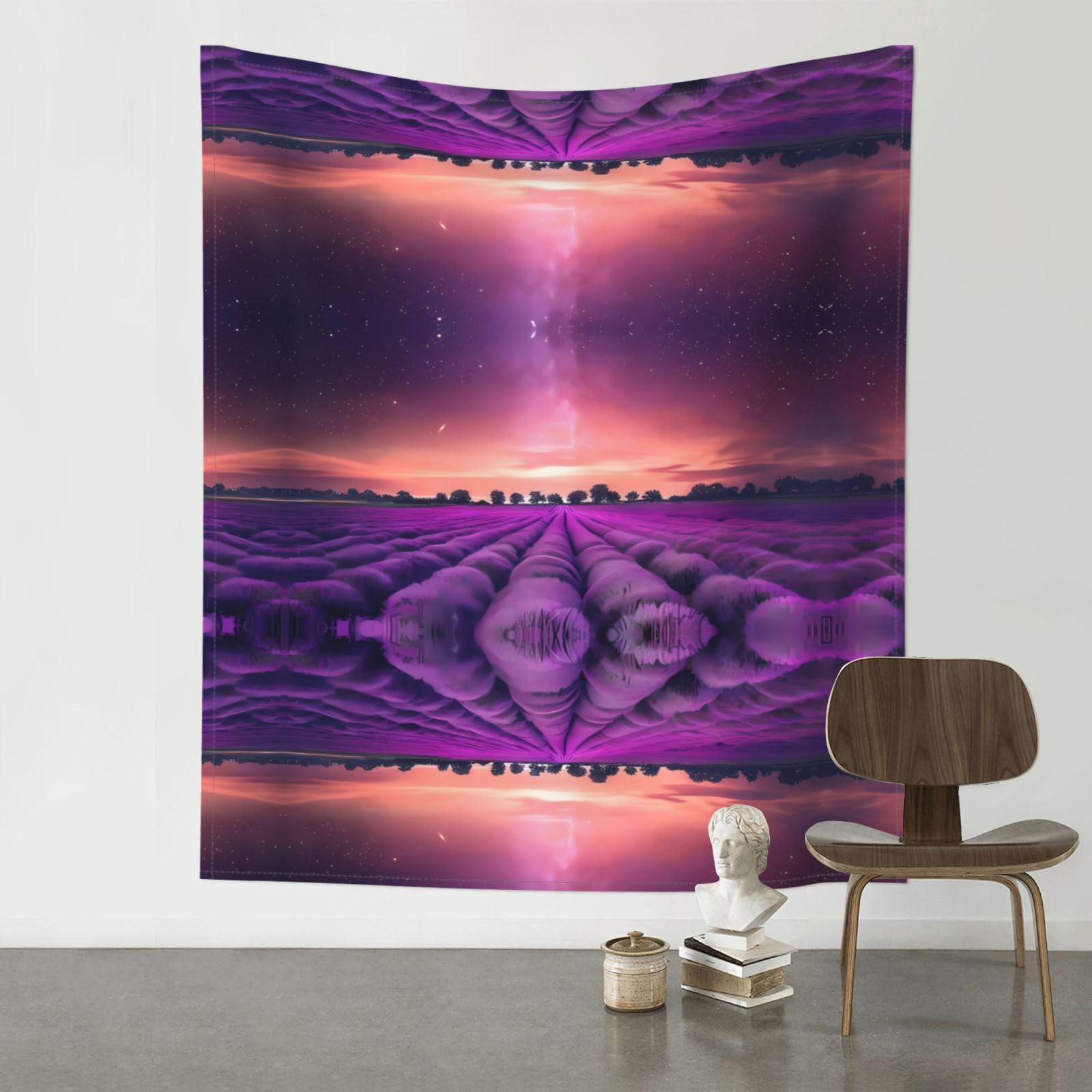 WHJSSF lavender fields Prints Wall Tapestry 60x51in - Boho Decor Throw for Bedroom, Dorm, Picnic & Outdoor Adventures