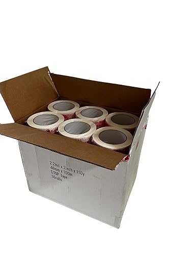 Miniatura 9 de Cinta de embalaje marrón resistente de 6 3 pulgadas x 110 yardas (330 pies) por rollo de cinta de sellado de cartón para embalaje de envío,