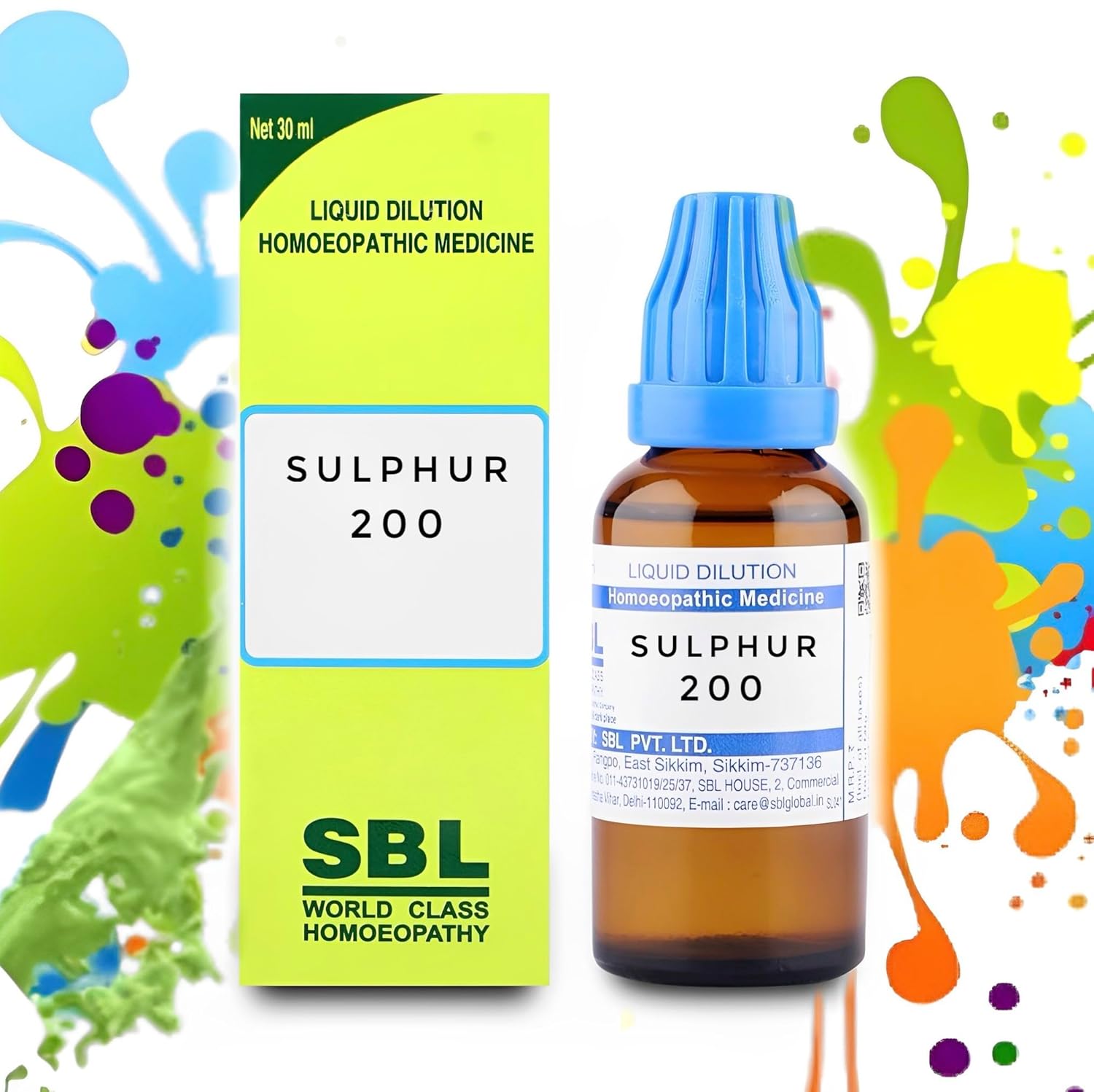 LISk03 SBL Sulphur 200 Homeopathic Medicine (30ml) SET OF 3 Bottles