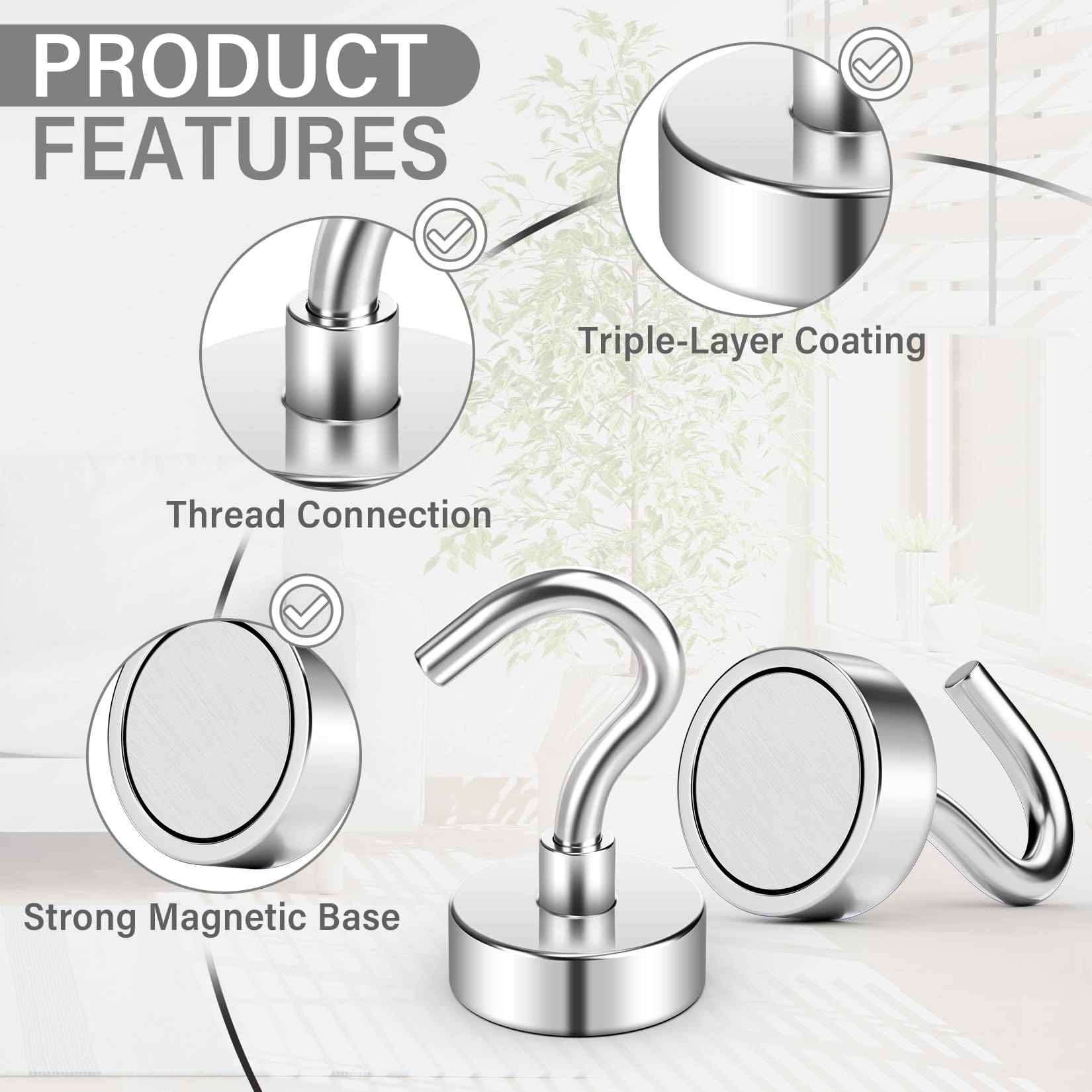 Cruise Cabin Magnetic Hooks - 8 Pack -8 Cruise Cabin Magnetic Hooks - 8 Pack -8