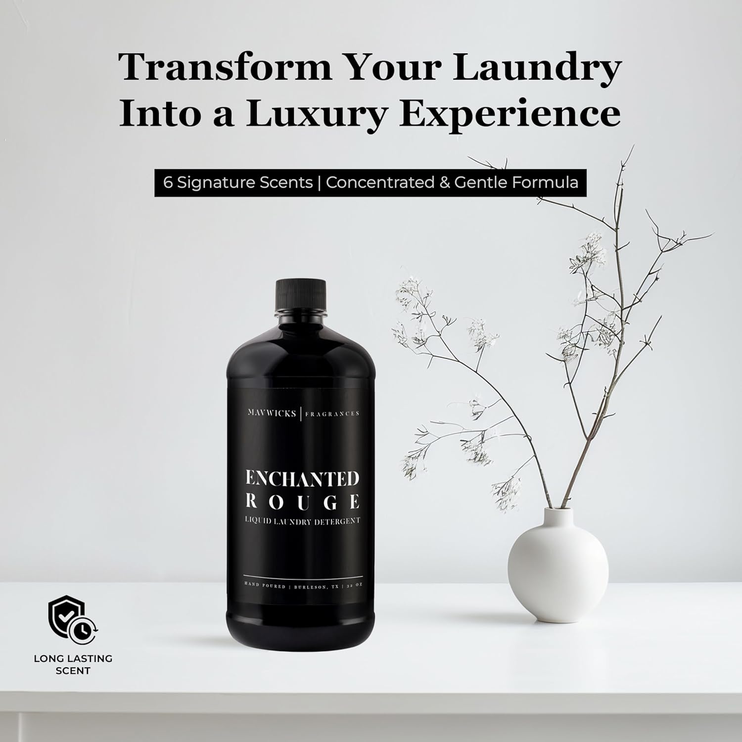 Laundry Liquid Detergent (Enchanted Rouge) - 32 Oz Laundry Perfume Bottle for Men & Women, Stain & Odor Remover, Deep Clean, Long-Lasting Fragrance and Freshness for All Fabrics - Image 6