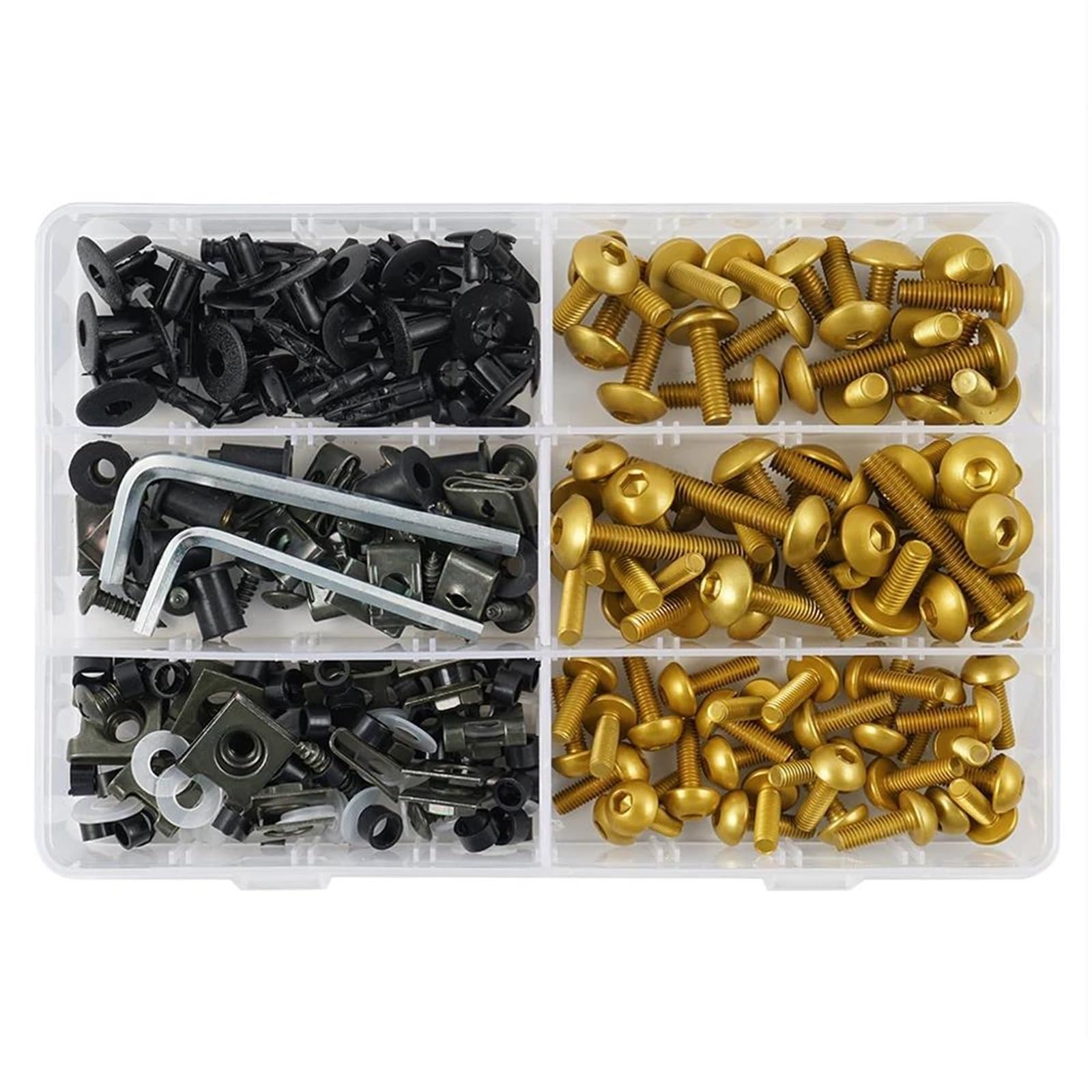 253PCS Verkleidungsbolzensatz Befestigungsclips Schraube Für MT03 MT07 MT09 YZF R1 R3 R6 R7 FZR400 600 750(Gold)