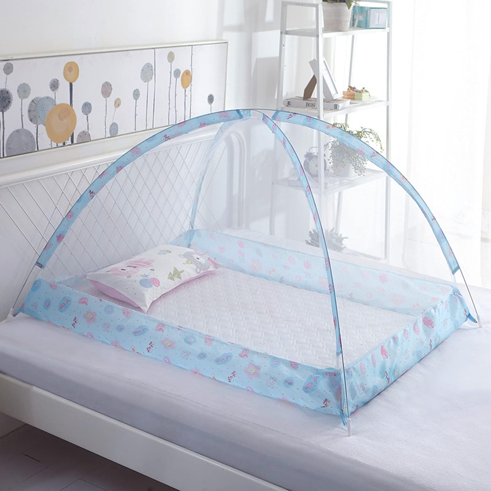 Crib Mosquito Net Breathable Crib Netting Canopy Universal Size Crib Tent Foldable Protection Mesh Net Cover Arched Crib Bug Netting Full Cover Easy Installation