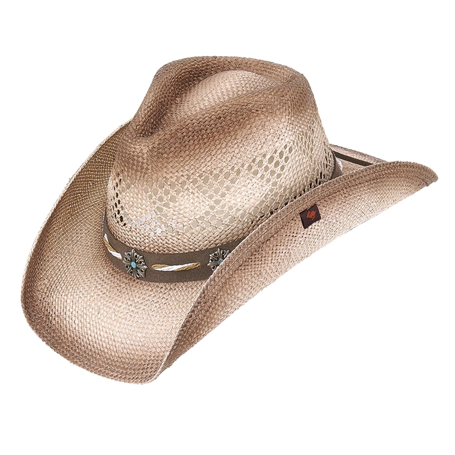 Peter Grimm Shaggy Toyo Straw Drifter Cowboy Hat, Brown