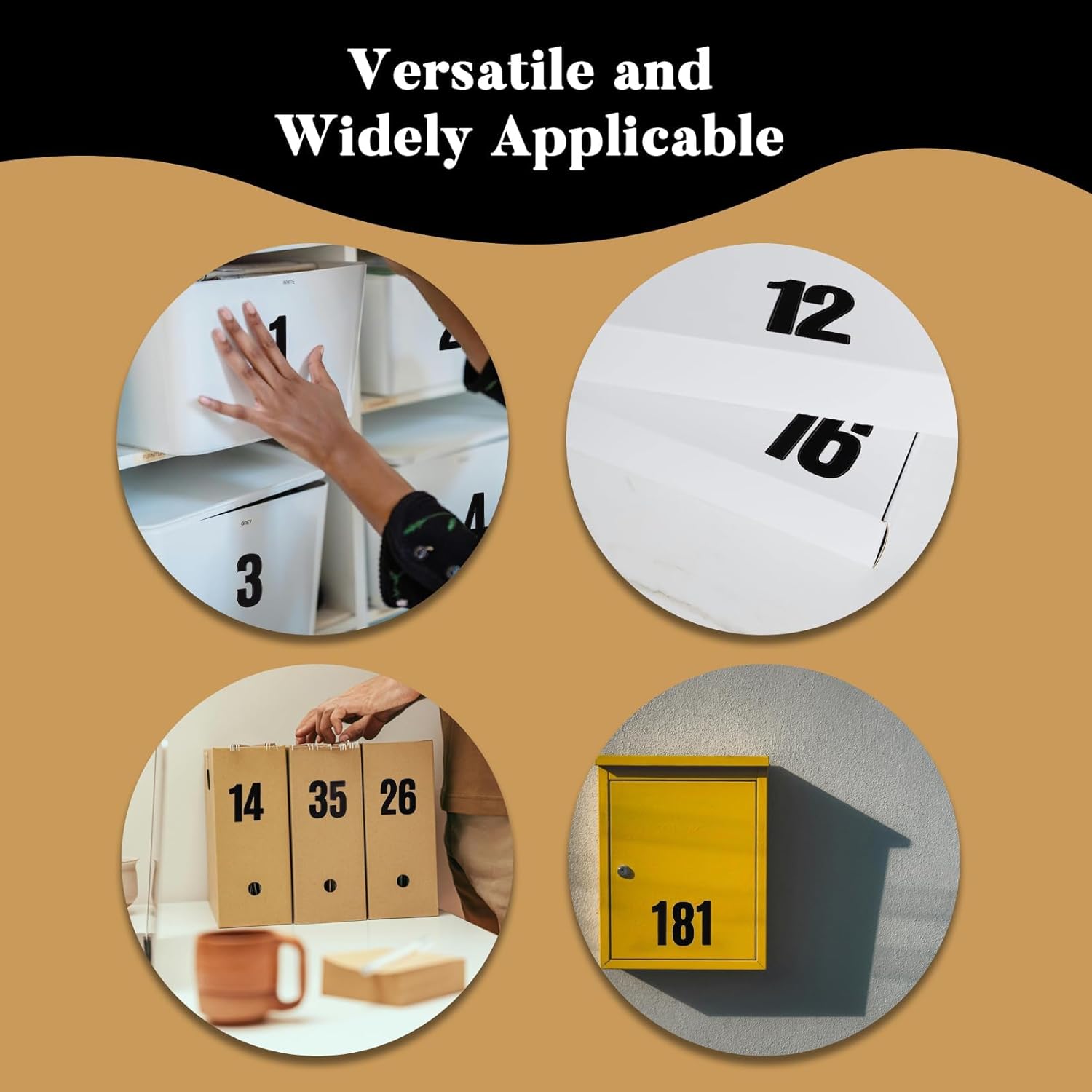 280 Large Number Stickers, 10 Sheets 2 Inch Self-Adhesive Vinyl 0-9 Decals for Mailbox, Doors, Trucks, Classroom Decor and Outdoors, Black