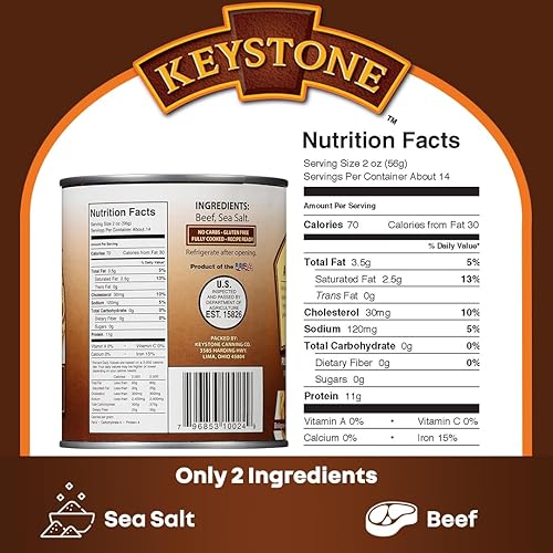 Miniatura 10 de Keystone Meats All Natural carne de res enlatada, molida, 14 onzas